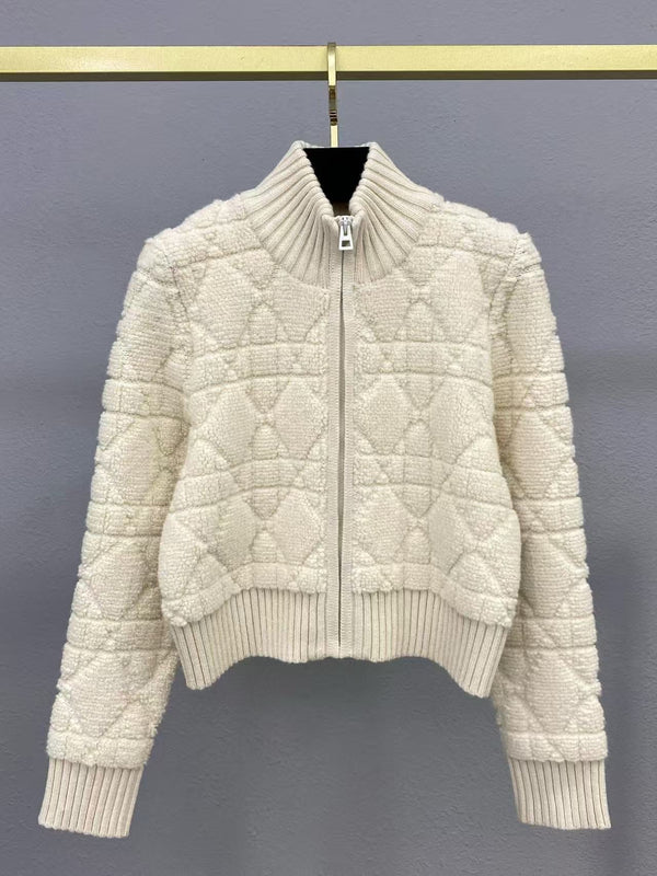 CD Macrocannage Zipped Cardigan