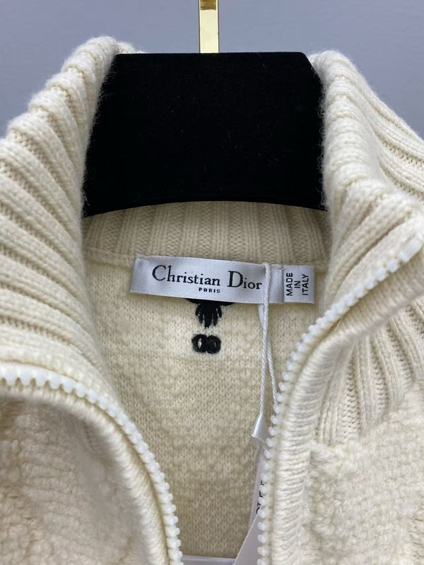 CD Macrocannage Zipped Cardigan