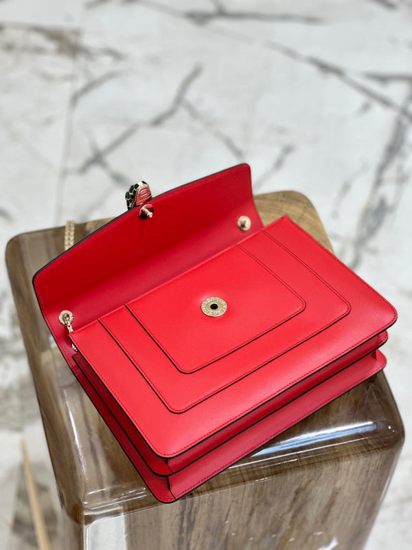 BVL Serpenti Forever Shoulder Bag 28cm Red Cowhide GHW 188667