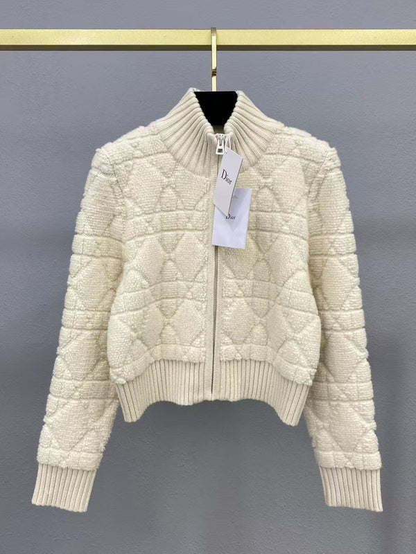 CD Macrocannage Zipped Cardigan