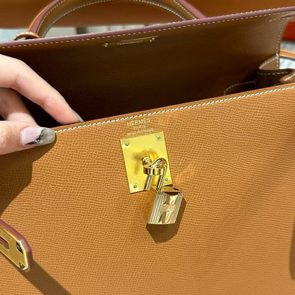 HM Kelly 28 Bag Brown Togo Leather GHW