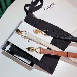 Cintura con fibbia CEL in oro 18 mm in pelle di vitello 176484