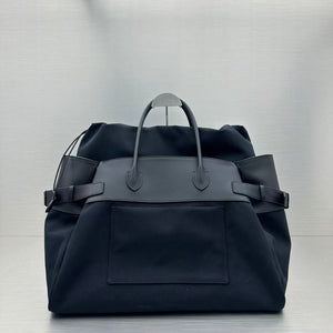 The Row Margaux 17 Inside Out Black Canvas & Leather