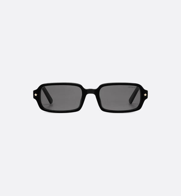 CD S3F Rectangular Sunglasses Black Acetate