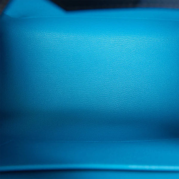 HM BIRKIN SELLIER CASAQUE 32cm NERO E BLU PELLE TOGO FERRAMENTA ORO