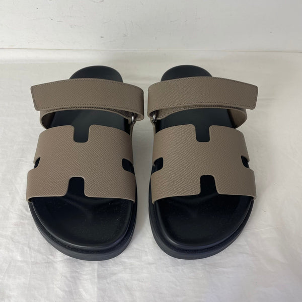 HM Chypre Sandal Etoupe Epsom Leather