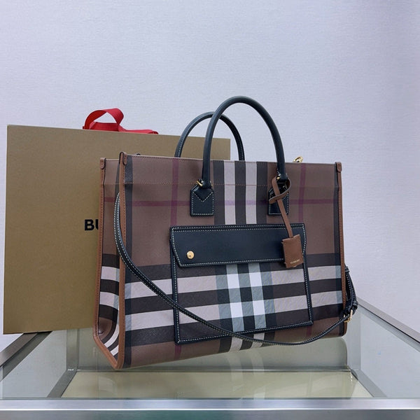 medium freya tote bag 40cm dark brown