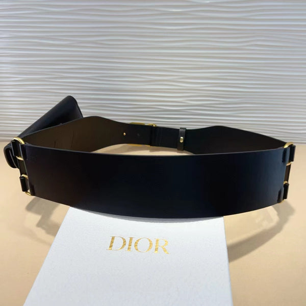 cintura da sella cd con custodia in pelle di vitello nera