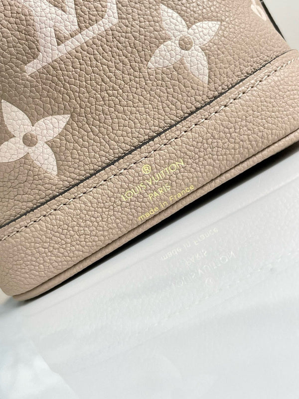 nano noe 13 grey bicolor grey monogram gold hardware