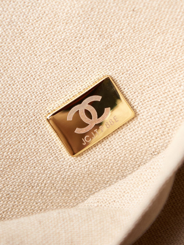 cc deauville shopping piccola tote 33cm nera in tessuto misto pelle di vitello