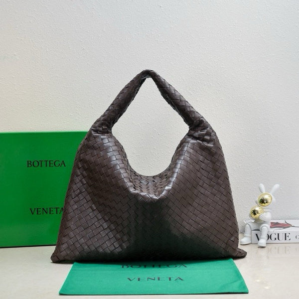 BV Large Intrecciato 54cm Hobo Bag Chocolate Calfskin