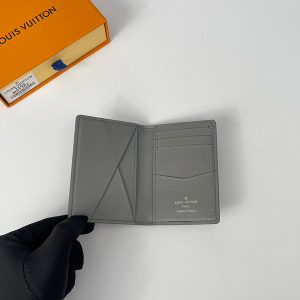 LV POCKET ORGANIZER 11 GRAY MONOGRAM SHADOW CALFSKIN