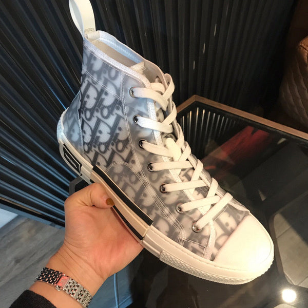 CD High Sneaker White Black Oblique Canvas