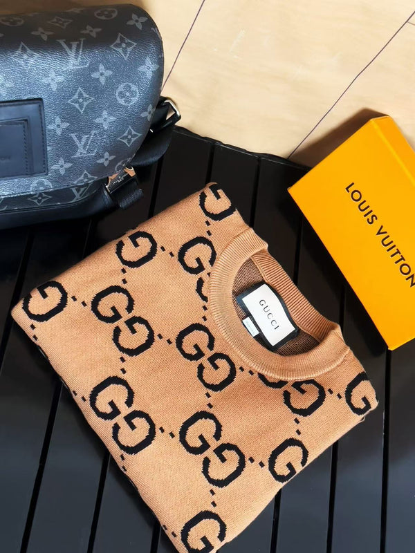 GG Camel/Wool Jumper Black Monogram