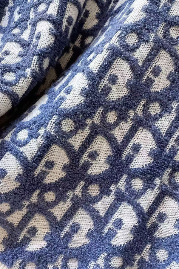 Maglione Oblique CD Bianco Blu Lana