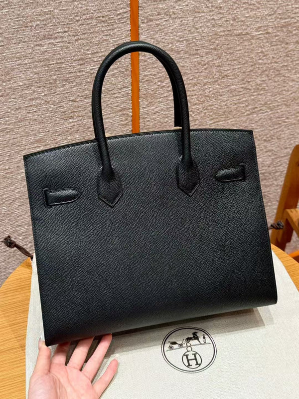 HM BIRKIN SELLIER PELLE EPSOM NERA FERRAMENTA ARGENTO
