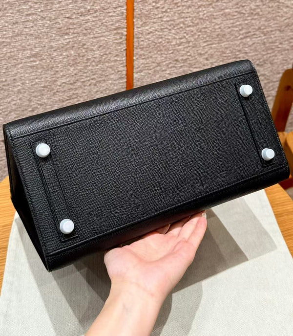 HM BIRKIN SELLIER PELLE EPSOM NERA FERRAMENTA ARGENTO