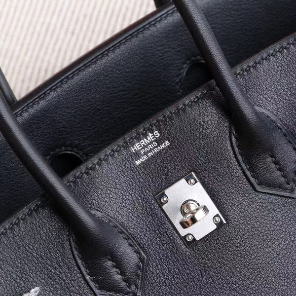 HM BIRKIN 30CM BLACK SWIFT LEATHER SILVER HARDWARE
