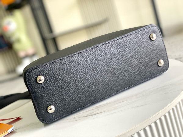 Capucines Bag Black Calfskin Leather Snake Top Handle Best Version