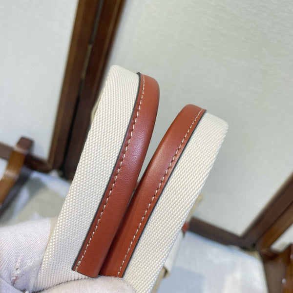 Chloe Woody tote bag 37cm in linen brown white