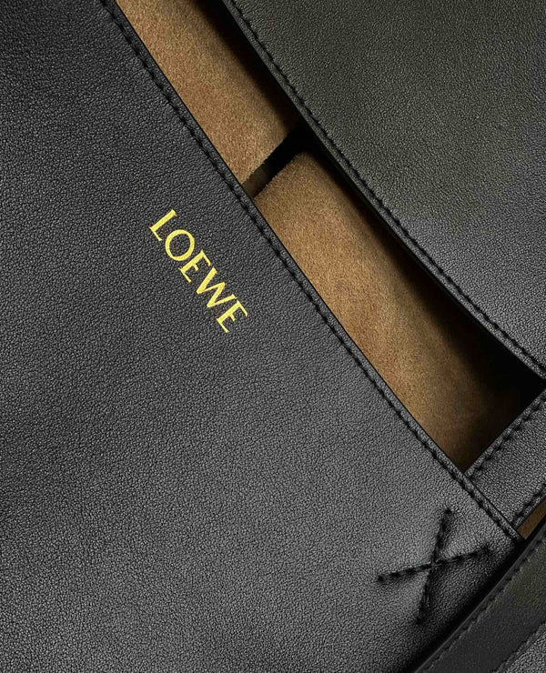 LOEW PUZZLE FOLD TOTE IBLACK SHINY CALFSKIN