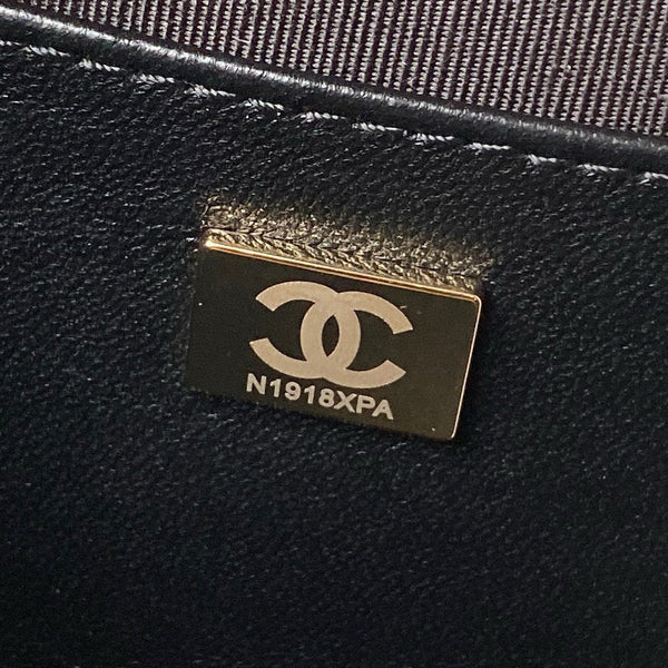 24C Star Bag 22.5cm Black Calfskin Gold Hardware