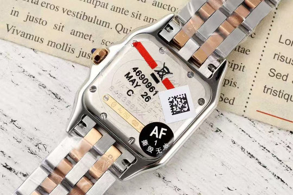 PANTHERE 27MM PINK GOLD SILVER CASE DIAMOND BEZEL WHITE DIAL (BEST VERSION)