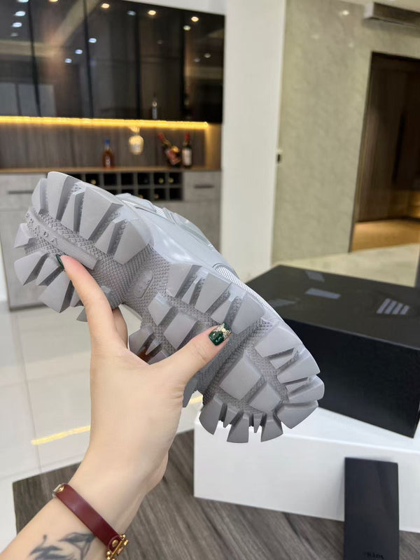 Prada Cloudbust Thunder Sneakers White mix Pearl Gray Knit Fabric