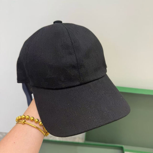LV BASEBALL CAP IN BLACK COTTON FABRIC