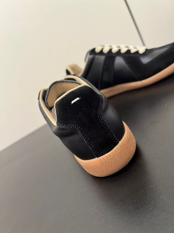 Maison Margiela Sneakers Black Calfskin Suede Patchwork