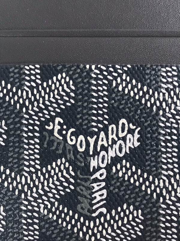 GOYA CARD WALLET 10 IN GRAY GOYARDINE CANVAS AND COWHIDE