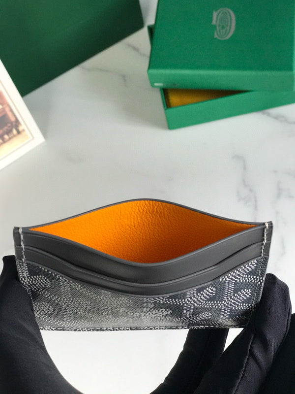 GOYA CARD WALLET 10 IN GRAY GOYARDINE CANVAS AND COWHIDE