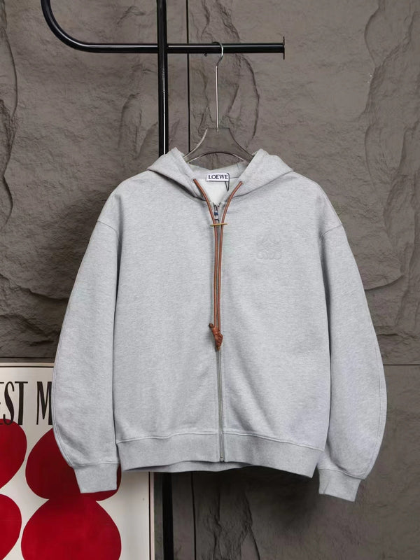 MM Flamenco Hoodie Jacket in Gray Cotton