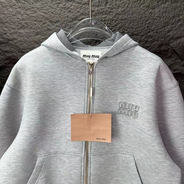 MM Flamenco Hoodie Jacket in Gray Cotton