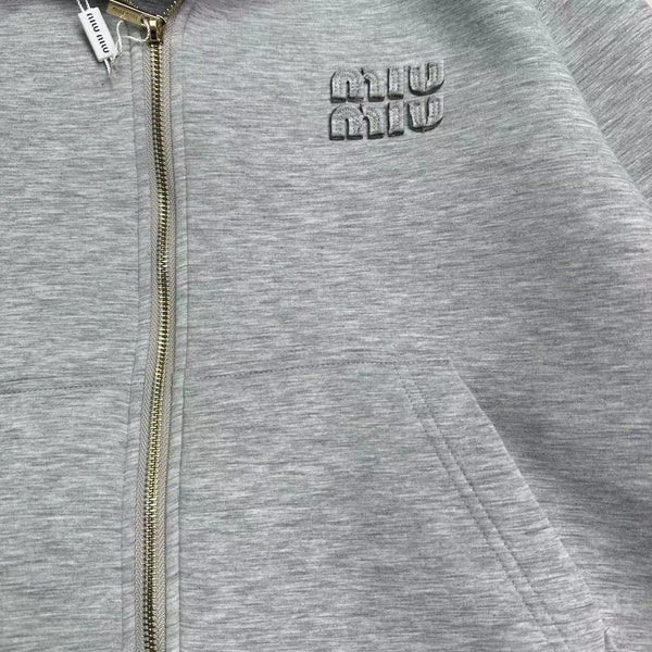 MM Flamenco Hoodie Jacket in Gray Cotton