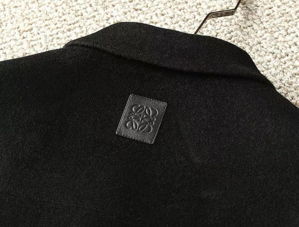 Loewe Men Shirt Jacket in Black Wool and Cashemere