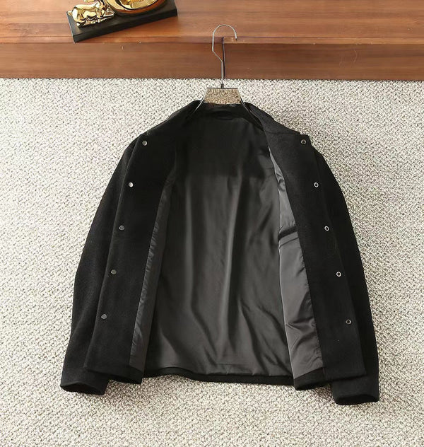 Loewe Men Shirt Jacket in Black Wool and Cashemere