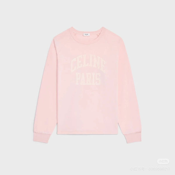 CE Rotating Arch Long-Sleeved T-shirt Pink Cotton