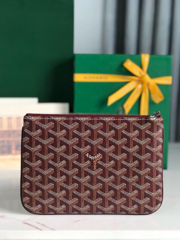 Goyard Burgurdy Goyardine Senat PM Cosmetic Bag