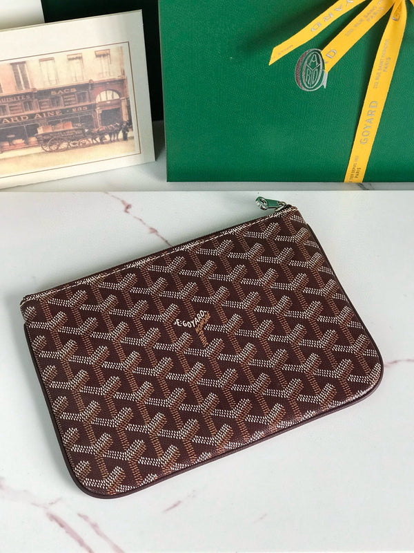 Goyard Burgurdy Goyardine Senat PM Cosmetic Bag