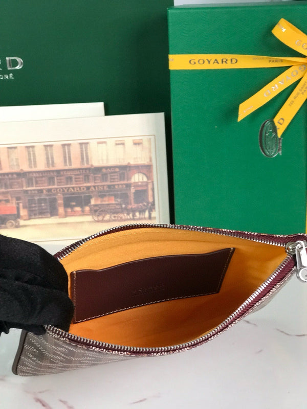Goyard Burgurdy Goyardine Senat PM Cosmetic Bag