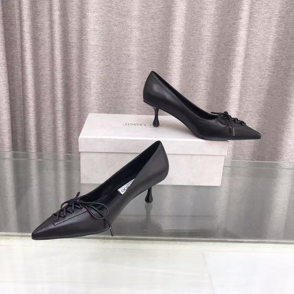 Jimmy Scarlett 50mm in pelle di agnello nera con décolleté