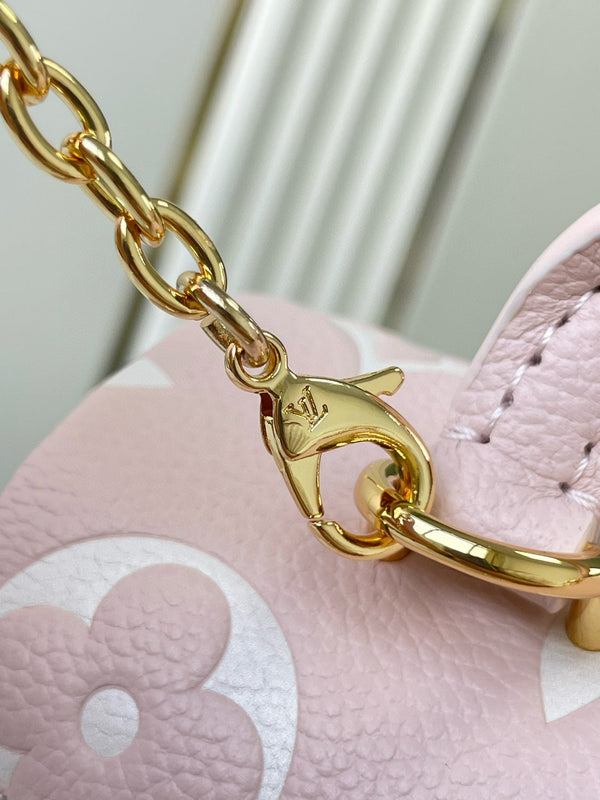 NANO MADELEINE 21 IN PINK EMBOSSED CALFSKIN GOLD HARDWARE