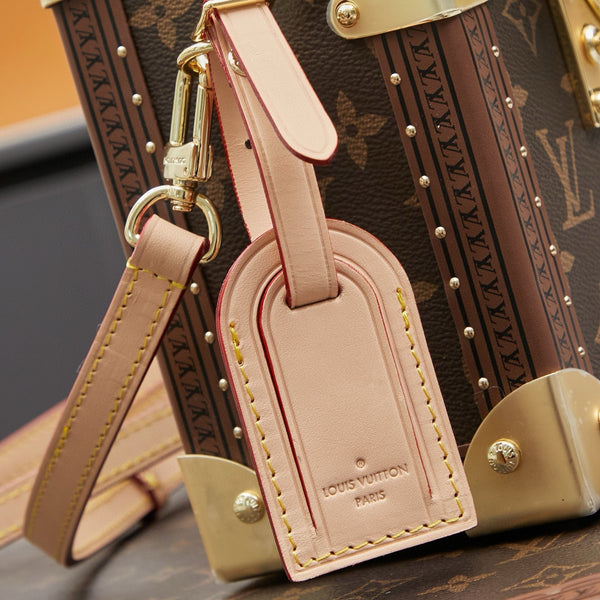 MINI BAULE RETTANGOLARE 17 IN TELA MONOGRAMMA MARRONE