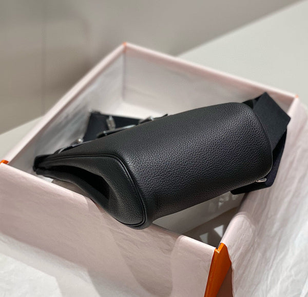 HM HAC A DOS PM 26CM NERO PELLE TOGO FERRAMENTA ARGENTO