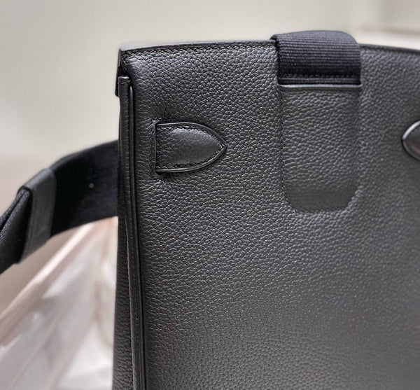 HM HAC A DOS PM 26CM NERO PELLE TOGO FERRAMENTA ARGENTO