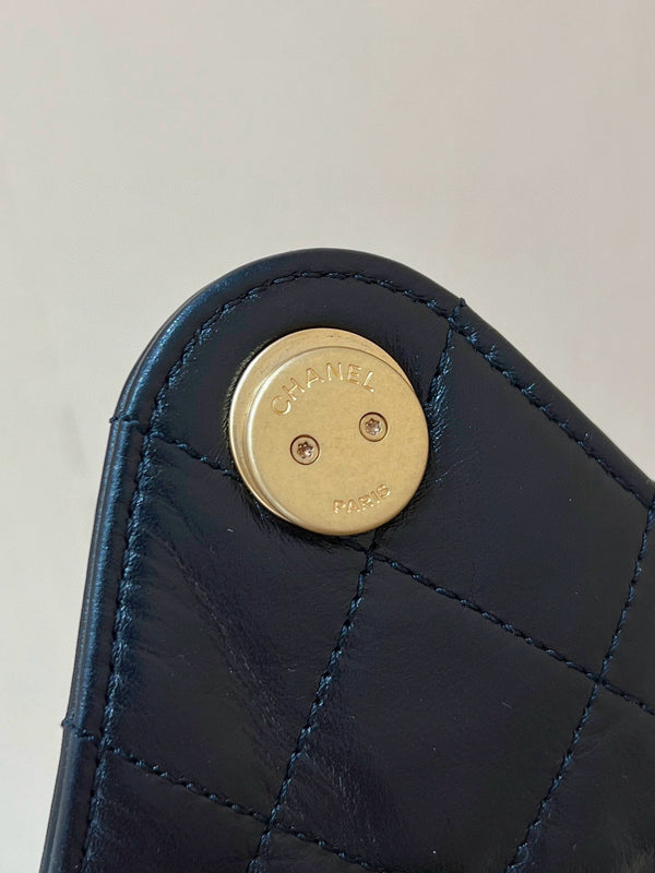 CC 25C Hobo Bag Large 40cm Balck Polished Calfskin Gold Hardware