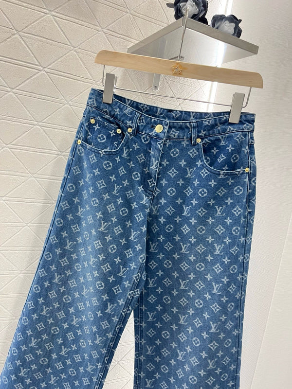 DENIM LV LOGO BLUE JEANS