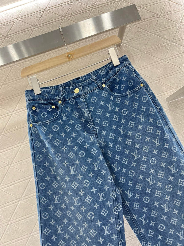 DENIM LV LOGO BLUE JEANS
