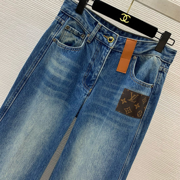LV High Waist Blue Jeans